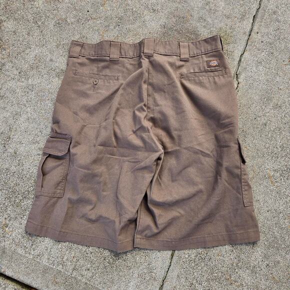Vtg Y2k DICKIES Plain Earthtone Multipocket Workwear Cargo Shorts Brown Sz 40 - Picture 1 of 5